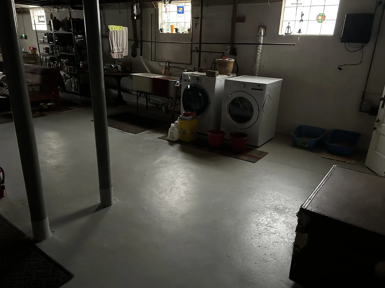 Finished lower-level utility area