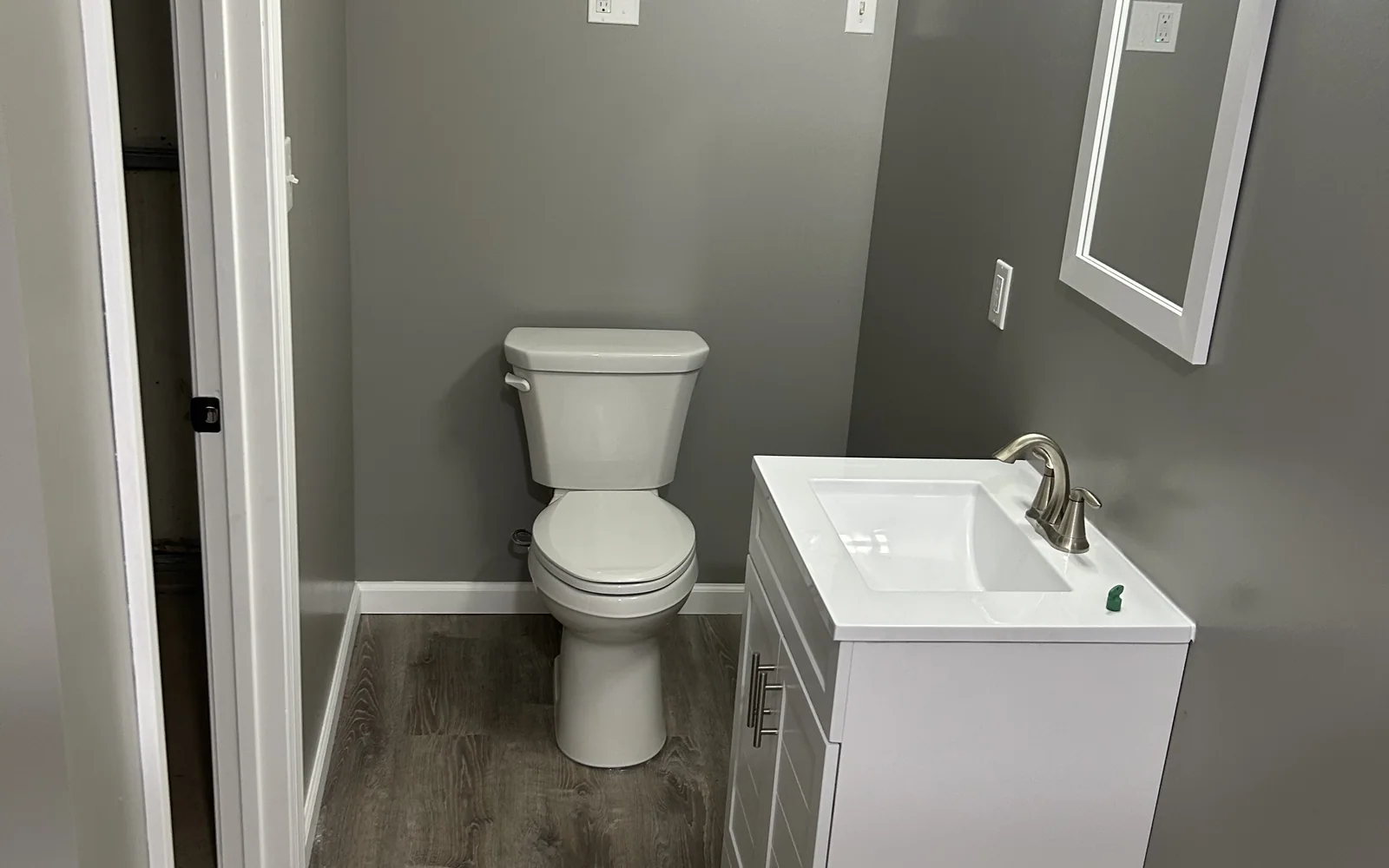 Finished bathroom remodel by Dogwood Builders